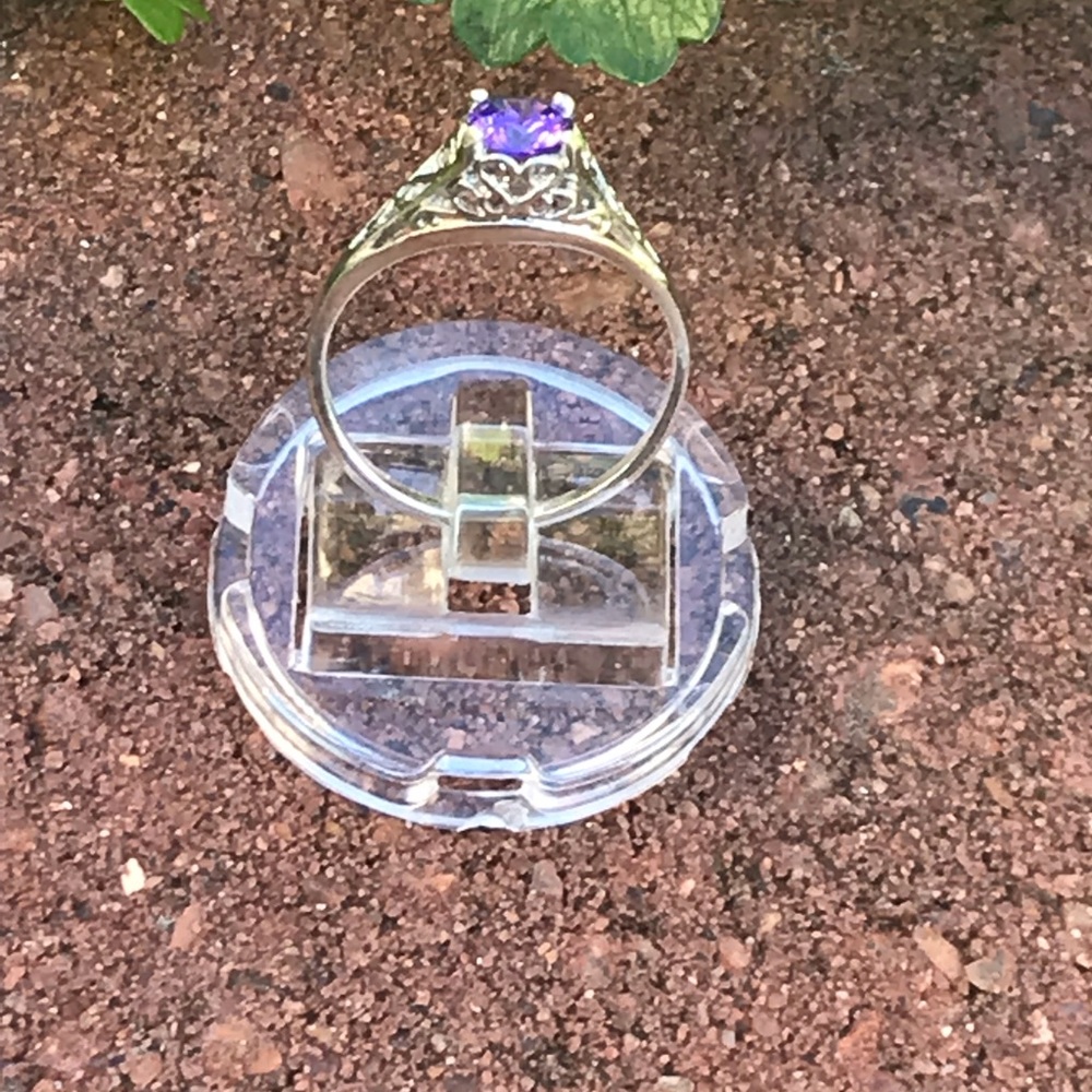 Purple Sapphire and Sterling Silver Ring